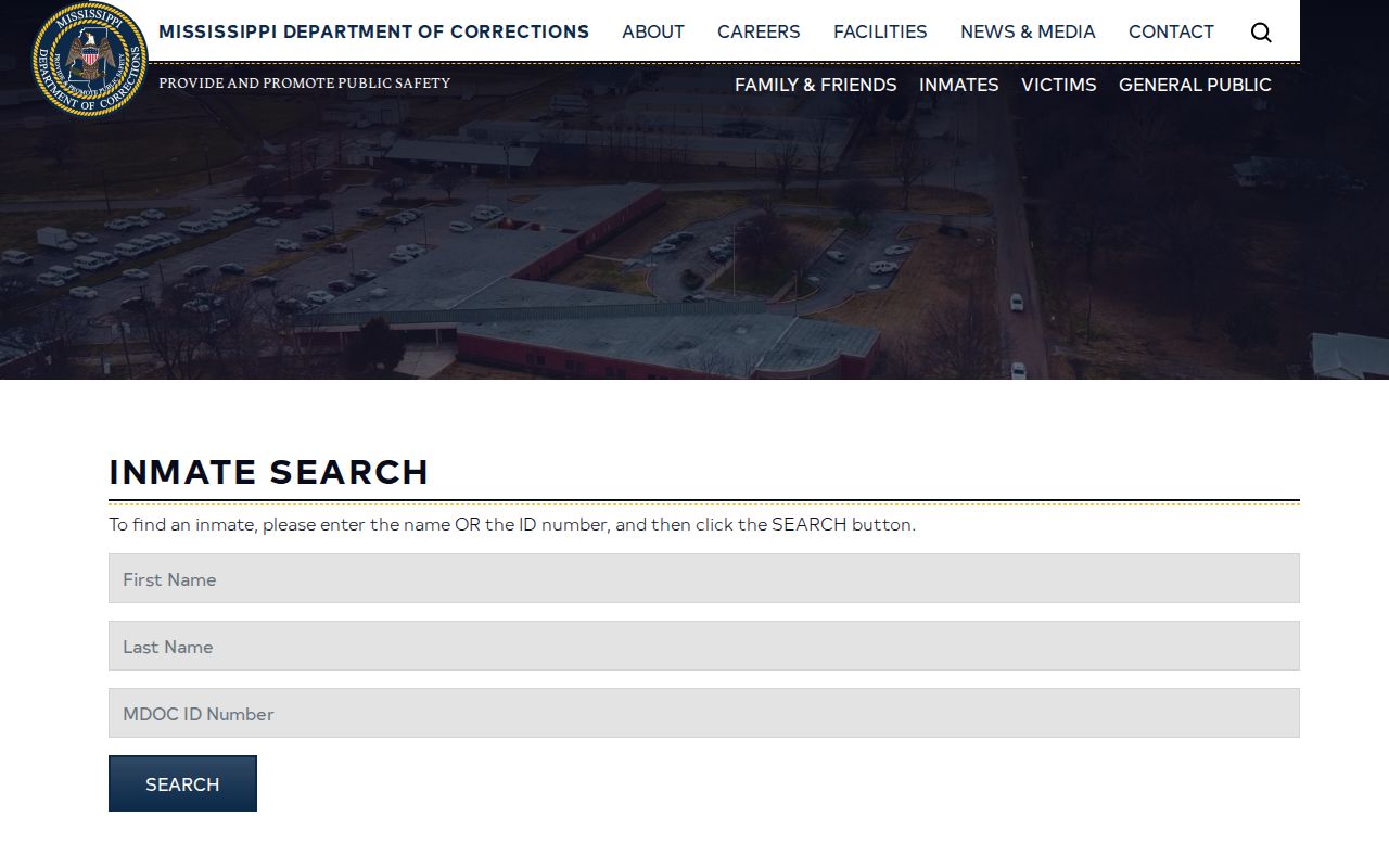 Leflore County state custody search source at MDOC