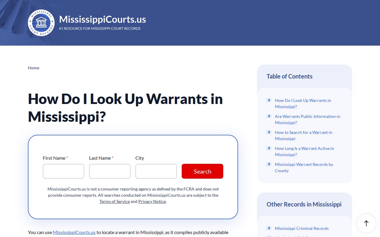 Leflore County warrant guidance from Mississippi courts